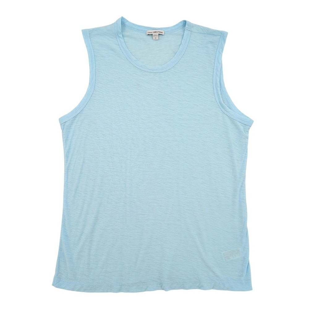 James Perse Standard Tank Top Womens 2 M Light Blue Cotton Slub Jersey Tank